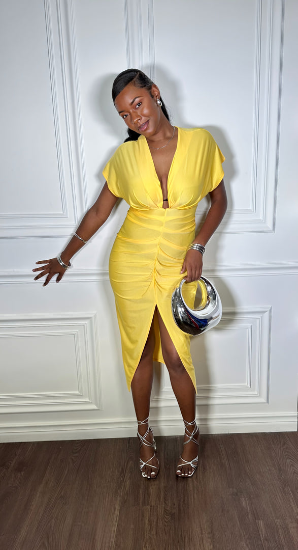 Sunrise V-Neck Midi Dress