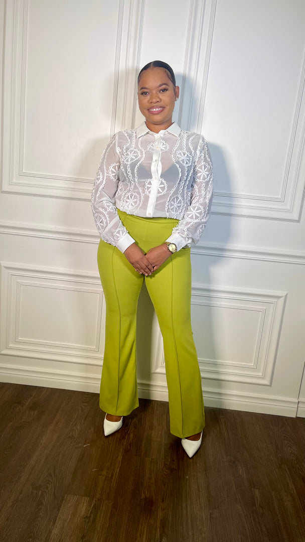 Tarine 3D Embroidered Long Sleeve Blouse