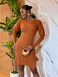 Tanda Ribbed Puff Sleeve Dress