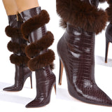 Yulia Brown Furr Boots