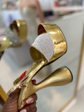 Lolla Hourglass Gold Chunky Heel