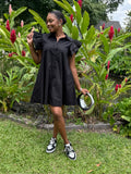 Shirring Merrow Sleeve Shirts Dress