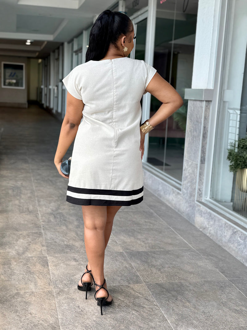 Glacia Linen Stripe Dress