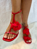 Agatha Red Flower Heels