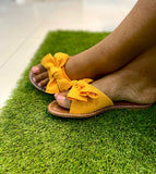 Clarissa-1 Yellow Bow Sandals
