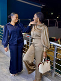 Rush Solid Top And Pants Set
