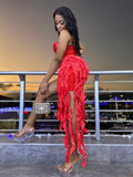 Keanna Ruffle Stringy Dress