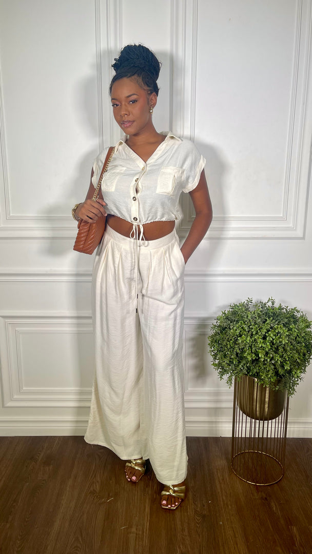 Antoinette Solid Top And Pants Set
