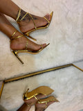 Laucia-45 Gold Strappy Heels