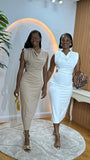 Monica Cowl Neck Draped Dress