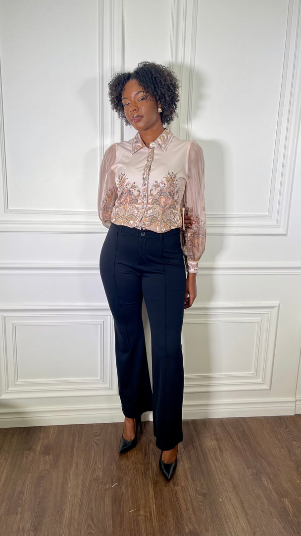 Corporate Sauce Fitted Flare Pants