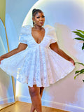 Little Miss Flirty Puff Sleeve Dress
