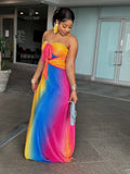 Hawaii Rainbow Maxi Dress