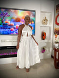 Win Me Halter Neck Pleated Dress