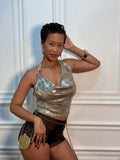 Milanie Cowl Neck Sheer Top