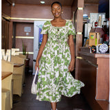 Regia Smocked Top Midi Dress