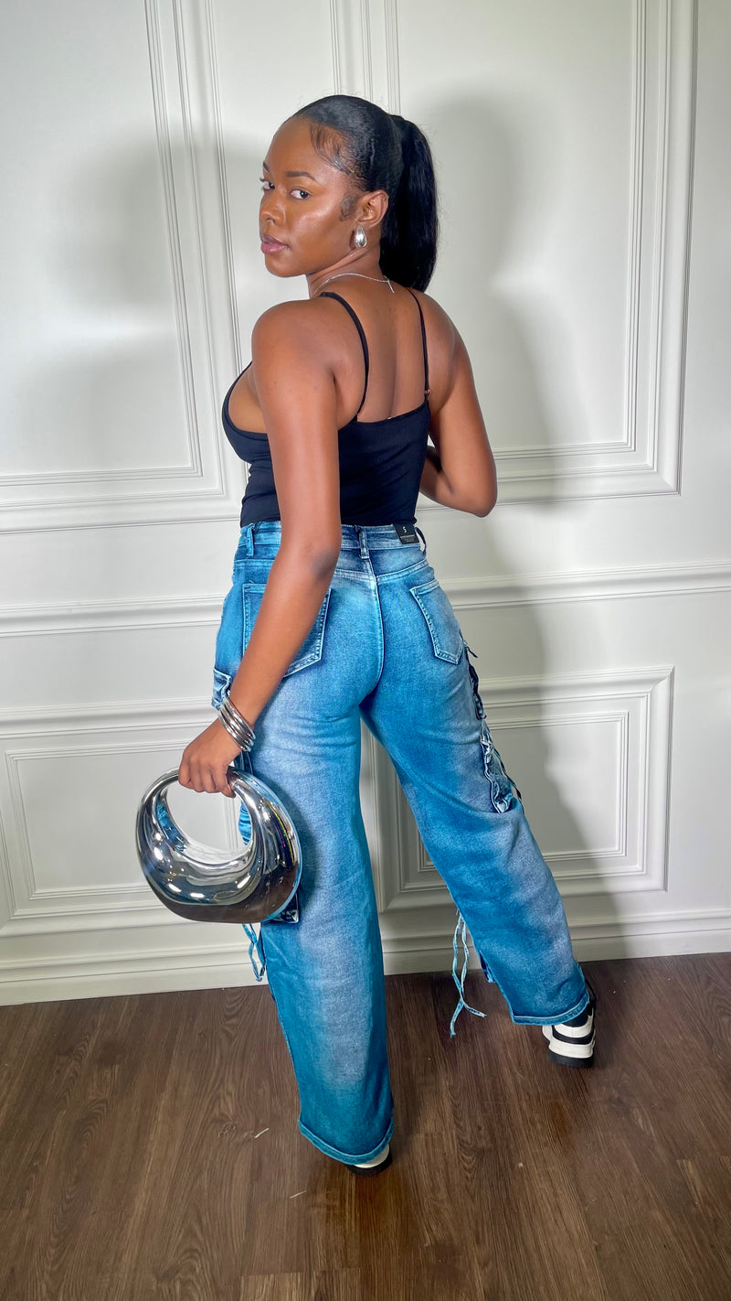 Jessy Color-dyed Multi-Pocket Cargo Pants