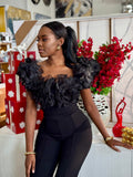 Salome Carnation Flower Top Jumpsuit