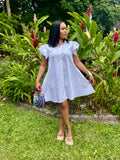 Shirring Merrow Sleeve Shirts Dress
