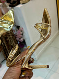 Laucia-56 Gold Strappy Heels