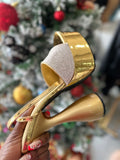 Lolla Hourglass Gold Chunky Heel