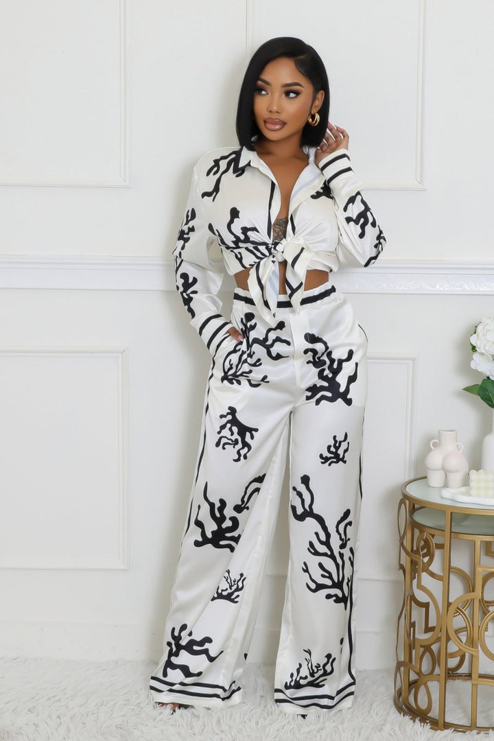 Pattern Pants Set