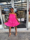 Raspberry Pleated Tierred Mini