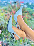 Stuzzy-1 Pointed Heel - Denim