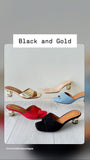 Garza-1 Gold Low Heel Sandal