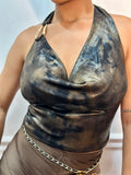 Milanie Cowl Neck Sheer Top
