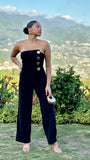 Undeniable Chic Gold Button Jumpsuit