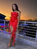 Keanna Ruffle Stringy Dress