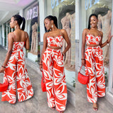 JJ Bustier Floral Pants Set