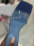 Cindi Denim Clear Heels