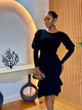 Tanda Ribbed Puff Sleeve Dress