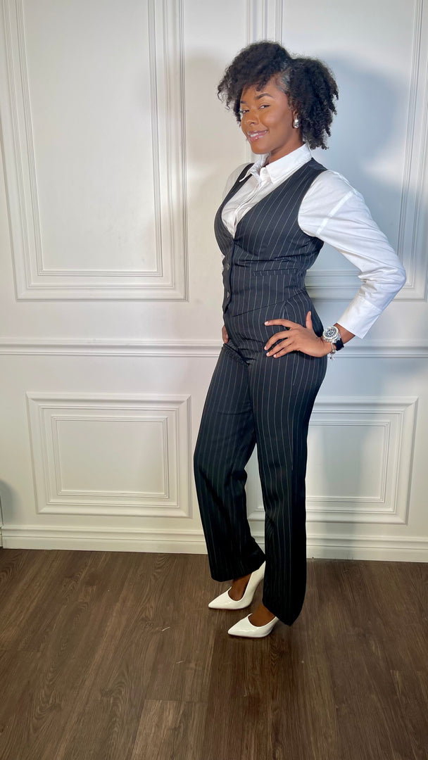 Justin Striped Vest Pants Set