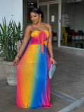 Hawaii Rainbow Maxi Dress