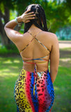 Colourful Leopard Slit Maxi