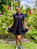Shirring Merrow Sleeve Shirts Dress