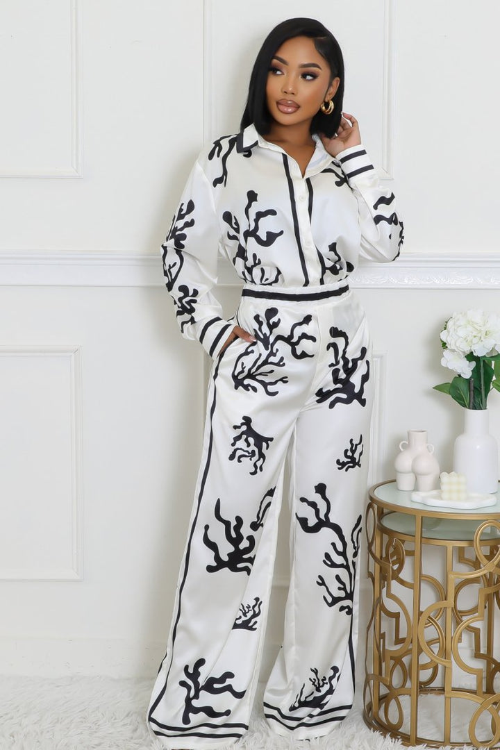 Pattern Pants Set