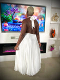 Win Me Halter Neck Pleated Dress