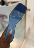 Cindi Denim Clear Heels