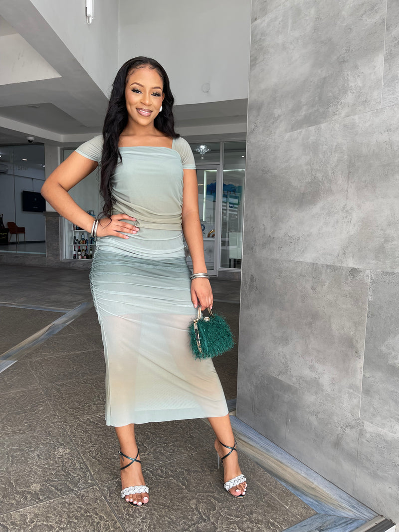 Radiant Ruched Midi Dress