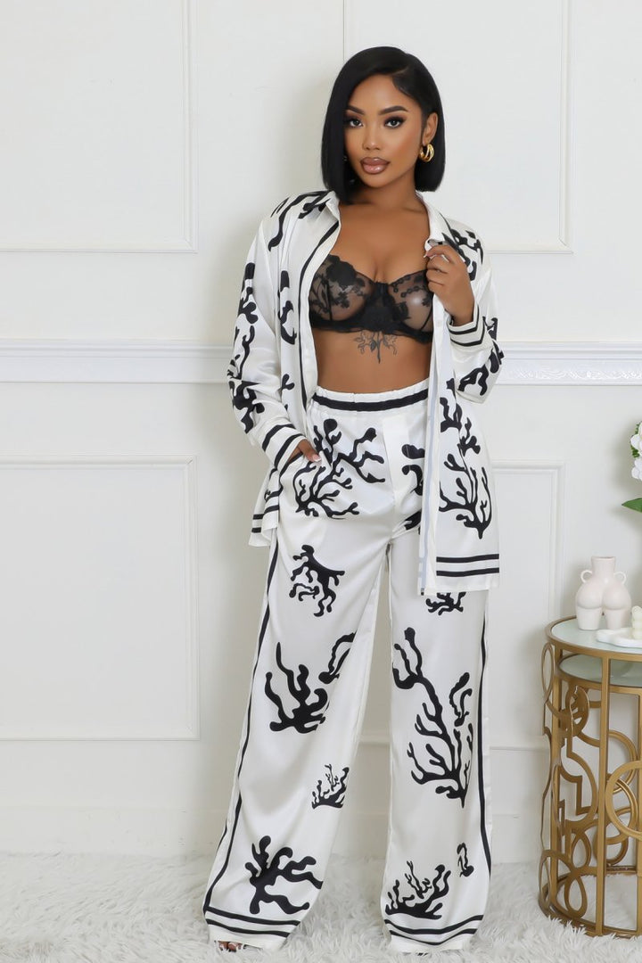 Pattern Pants Set