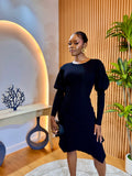 Tanda Ribbed Puff Sleeve Dress
