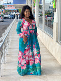 Dubai Floral Print Maxi Dress