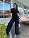 Rich Ladies Collared Jumpsuit