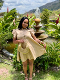 Shirring Merrow Sleeve Shirts Dress