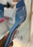 Cindi Denim Clear Heels