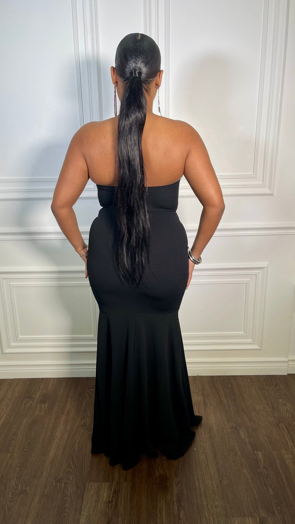Royal Rhinestones Bust Maxi Dress